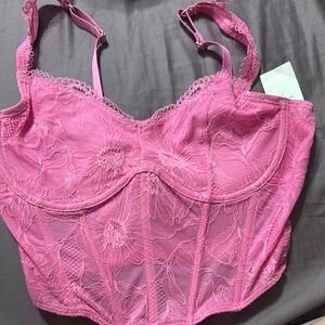 Gilly Hicks Pink Lace Bra with Underwire Support